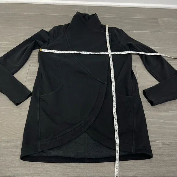 Lululemon Rulu Rally Wrap Black 6 Jacket Cardigan Sweater Snap Button Closure - Picture 16 of 16